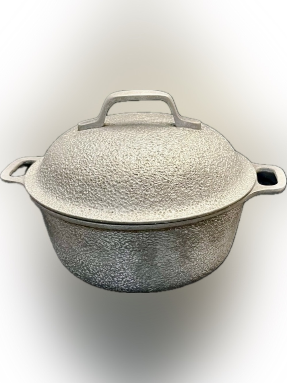 Vintage Century Silver Seal Hammered Aluminum Dutch Oven Roaster w Lid 2 Qt 9.5"